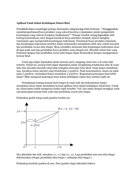 Aplikasi Limit Dalam Kehidupan Sehari Hari Pdf