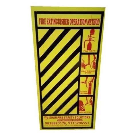 Rectangular Yellow And Black Fire Extinguishers Sign For Industrial Dimension 1 5 X 3 Feet At