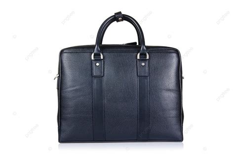 Black Leather Briefcase Isolated On The White Background Cut Out