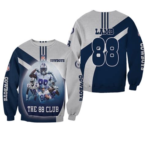 Dallas Cowboys Ceedee Lamb 88 The 88 Club Dark Blue Jersey Style 3D ...