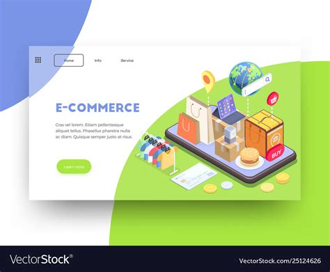 E-commerce website page background Royalty Free Vector Image