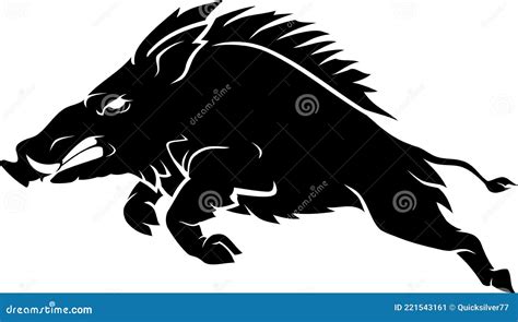 Razorback Wild Boar stock vector. Illustration of rush - 221543161