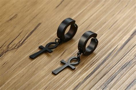 Boucles D Oreilles Pendantes Pour Homme Noir Ou Dor