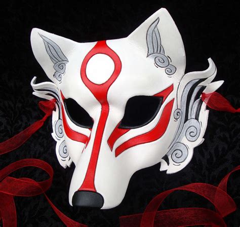 Okami leather mask...handmade Japanese wolf mask | Etsy