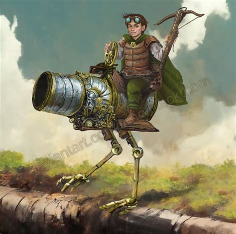 Oc Kaz A Halfling Artificer And His Creation A Walking Cannon