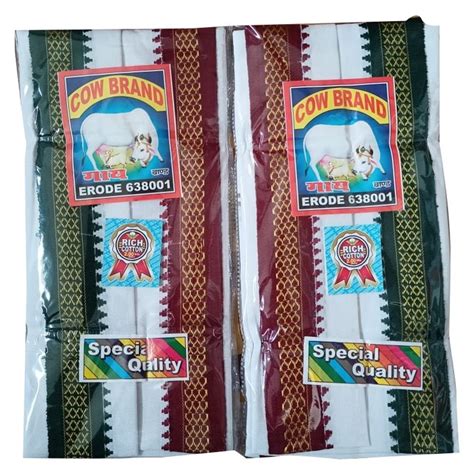 White Stripped Handloom Cotton Gamcha Rectangular Gsm At Rs