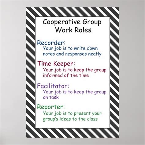 Cooperative Group Work Rules Poster Zazzle