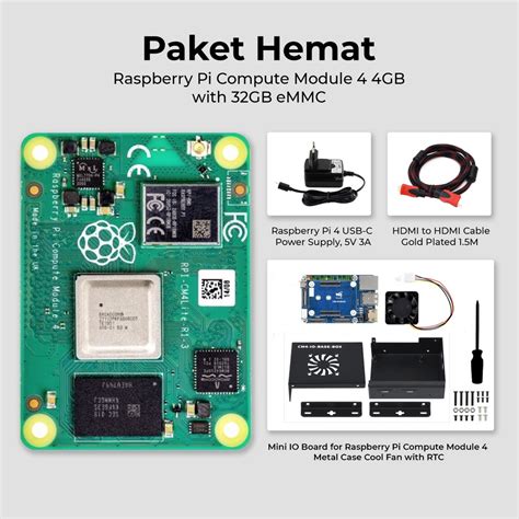 Jual Paket Hemat Raspberry Pi Compute Module With Gb Emmc Shopee