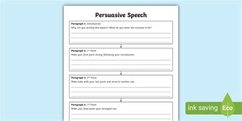 Writing A Persuasive Speech Worksheet Teaching Resource Twinkl