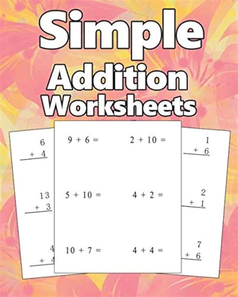 Simple Addition Worksheets Math Practice For Grade 1 2 3 4 Simple