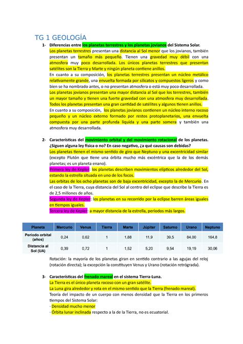 Tg 1 geologia tg 1 preguntas de examen TG 1 GEOLOGÍA 1 Diferencias