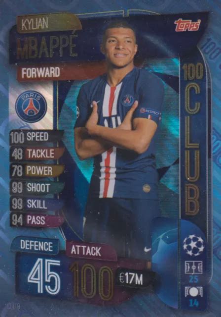 TOPPS MATCH ATTAX Champions League 19 20 2019 2020 CLU9 Kylian Mbappe