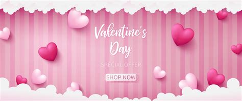 Valentine Banner Consist Of Two Tone Colors Of Hearts 691940 Vector Art