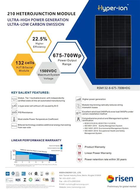 Risen Bifacial Solar Panel Rsm132 8 700bhdg 24bb Hjt Solar Panel 680w