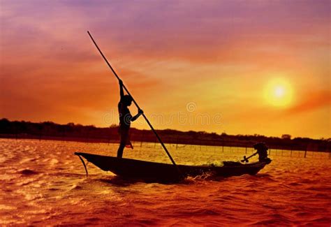 Sunset at Chilika Lake Puri Odisha India Stock Photo - Image of lake ...