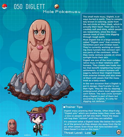 Rule 34 Black Eyes Brown Body Chest Jewel Diglett English Text Heart Shaped Pupils Highres