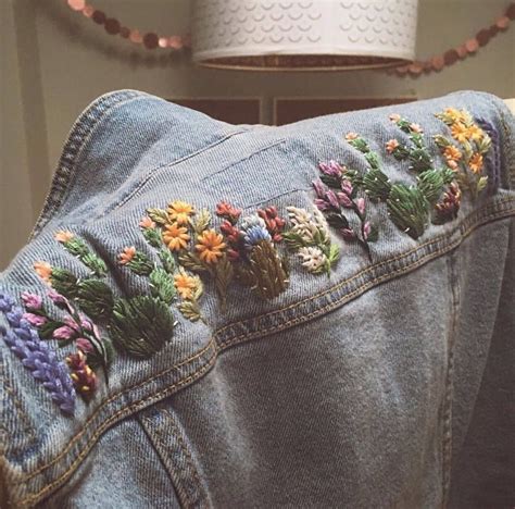 Denim Jacket Embroidery Embroidered Denim Jacket Embroidery On