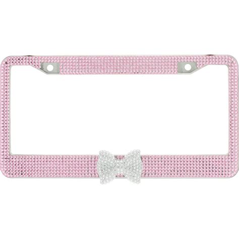 7 Rows Of Pink Crystal Diamond Rhinestone Bling License Plate Etsy