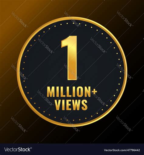 One Million Plus Views Celebration Badge Vector Image