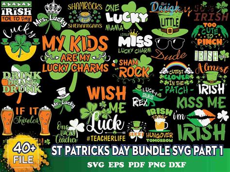 40 Designs St Patricks Day Bundle Svg Part 1 St Paddys Day Svg