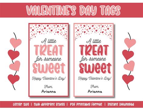 Valentine Gift Tags Printable Kids Valentine Tags Classroom Valentines Gift Tags Printable ...