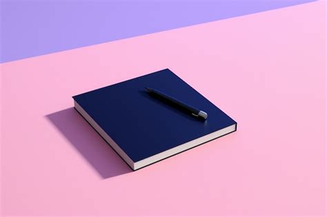 Renderização 3d de caneta caderno Foto Grátis