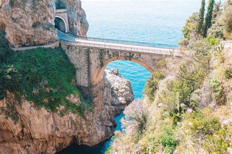 Famous Fiordo Di Furore Beach Seen from Bridge. Stock Photo - Image of ravine, blue: 178044046