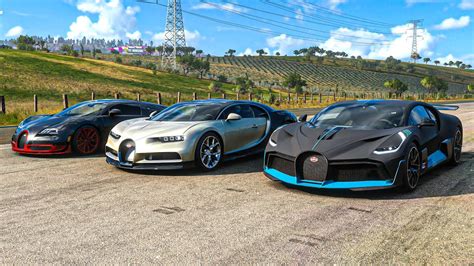 Bugatti Divo Vs Bugatti Chiron Vs Bugatti Veyron Super Sport Forza