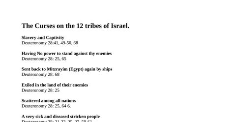 The Curses On The 12 Tribes Of Israel Pdf DocDroid