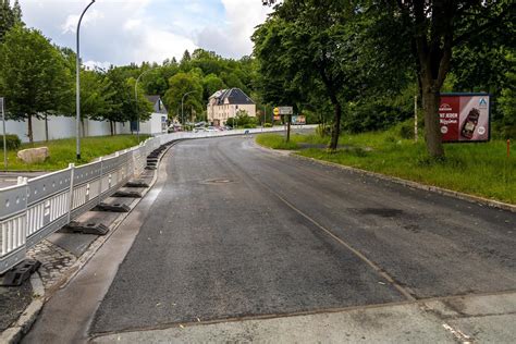 Bauarbeiten An Der Bundesstra E In Bad Schlema Ein Teilst Ck Kann