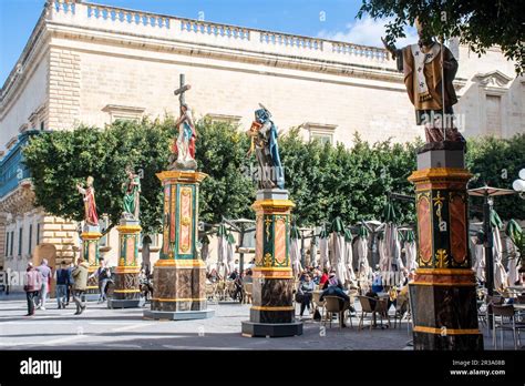 Wooden Saint Statues In Valletta Part Of The Feast Of St Paul S