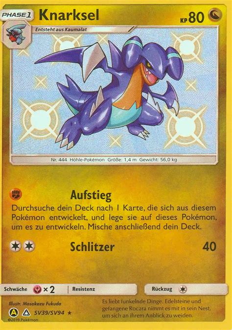 Pokemon Karte Knarksel Aus Verborgenes Schicksal Hif Sv