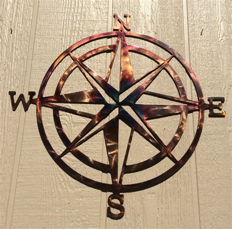 Compass Rose Nautical Metal Wall Art - Etsy