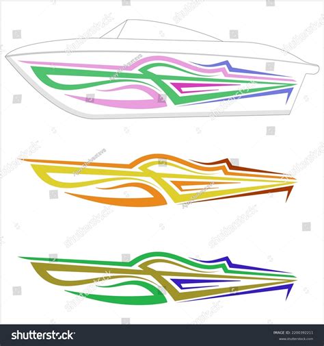 Boat Graphics Stripe Vinyl Ready Design Stock Vector (Royalty Free ...