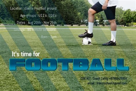 Football Training Poster Template Postermywall