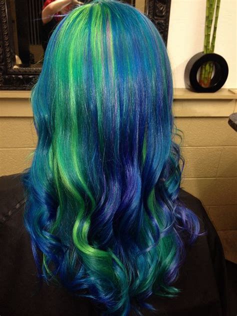 Lovelydyedlocks Blue Green Hair Hair Color Long Hair Styles