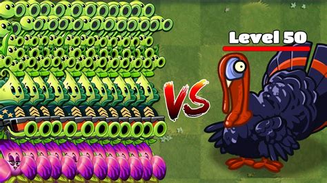 PvZ 2 Challenge 16 Plants Max Level Vs Super Turkey Zombies Who Is