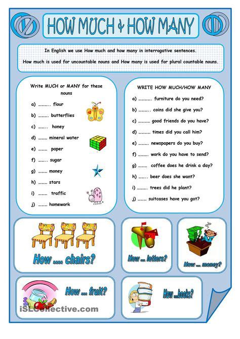 How Much And How Many Worksheet Ingles Palabras Gramática Inglesa Y Fichas Ingles