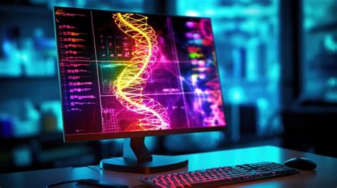 Premium Photo DNA Helix Visualization On Computer Screen