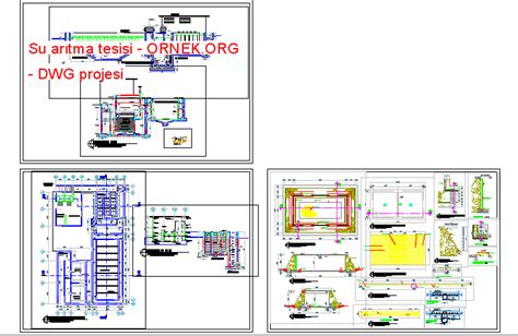 Proje Sitesi Su arıtma tesisi Autocad Projesi