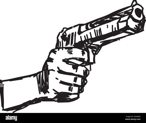 Hand holding revolver Black and White Stock Photos & Images - Alamy