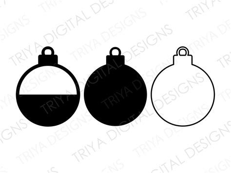 Christmas Ornament Svg Cut File Round Ornament Template Etsy