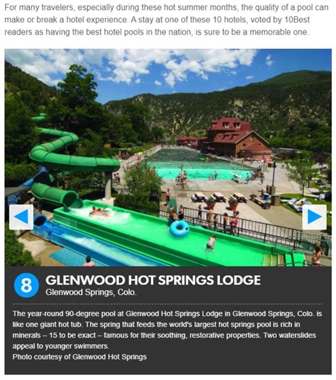 Glenwood Hot Springs Lodge Named a Top Hotel Pool by USA Today and 10Best.com | Newsroom for ...