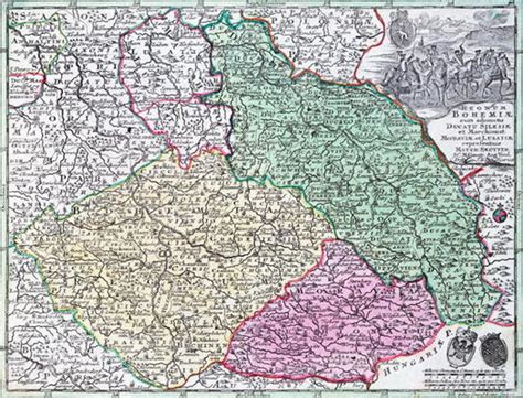 Map Of Silesia From An Atlas Colour Li Matthaus Seutter