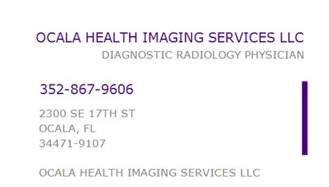 1023318060 Npi Number Ocala Health Imaging Services Llc Ocala Fl Npi Registry Medical