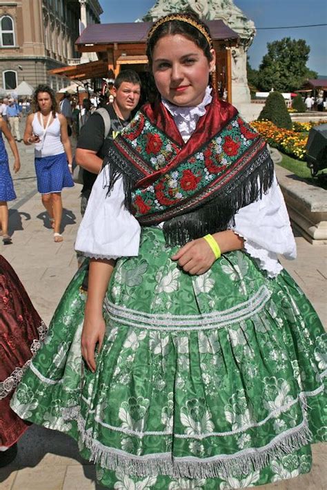 Hungarian Girl In Traditional Costume Folk Clothing Traditional Dresses Traditional Outfits