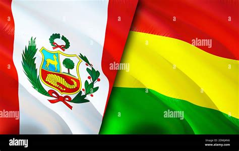 Banderas de Perú y Bolivia. Diseño de bandera de espeleología en 3D ...