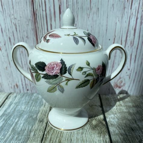 Wedgwood Hathaway Rose Lidded Sugar Bowl Tall Replacing Discontinued