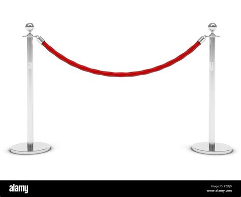 Red Carpet And Barrier Rope On White Stock Photo Alamy