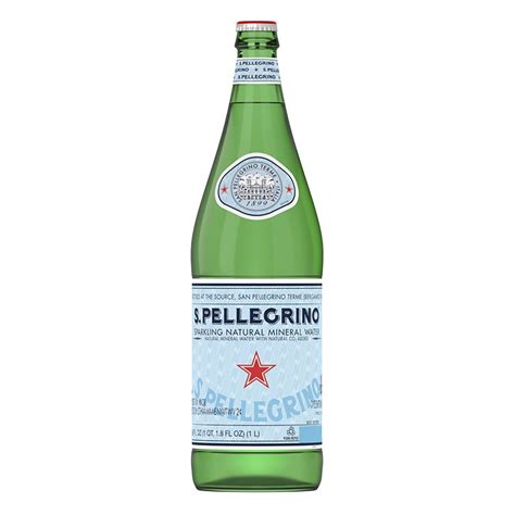 glass bottle sparkling mineral water sanpellegrino
